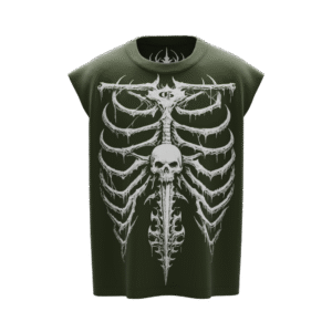 AXIAL OLIVE BOXY SLEEVELESS VEST